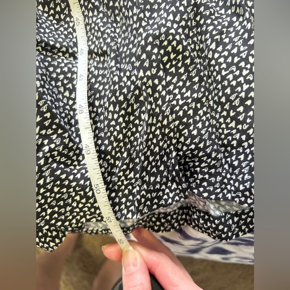 Loft Black White Heart Print Short Sleeve Tie Waist Summer Crop Jumpsuit - Picture 7 of 9